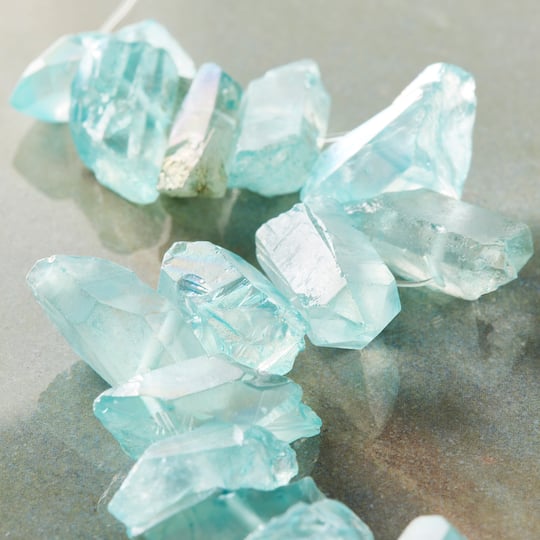 12 Pack: Light Blue Crystal Chunk Beads by Bead Landing™